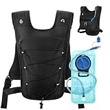 RAINSMORE Tactical Hydration Vest with 2L Water Bladder, Lightweight Running Chest Pack for Men & Women, Reflective Hiking Backpack for Cycling Trail Running Gear