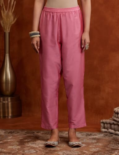 Image of Amazon Brand - Myx Women's Kurta Pant Set with Embroidered Organza Dupatta|A-line fit (Available in Plus Sizes)