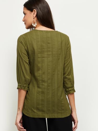 Image of Max Women Regular Fit Embroidered Ethnic Top