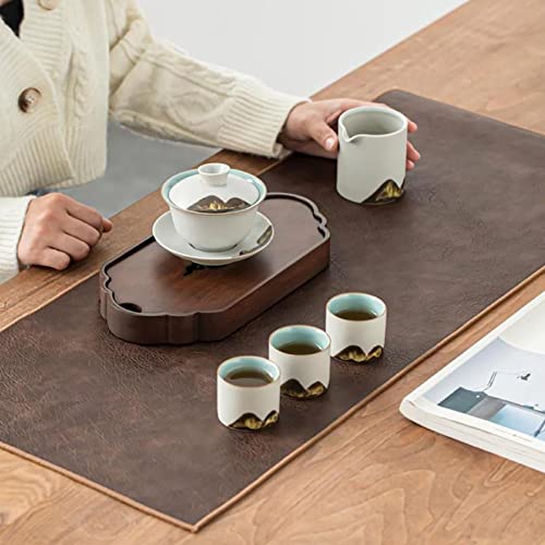 Chemin de table en cuir marron de qualité supérieure résistant à la chaleur