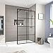 Produktbild Duschwand Glas Duschabtrennung 120 x 200 cm Walk-in Dusche Duschkabine mit Stabilisator aus Echtglas 8mm ESG-Sicherheitsglas Klarglas Nanobeschichtung, Höhe: 200cm - Schwarzes Fenster