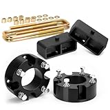 KSP 3'F+2'R Tundra Lift Kits, 3in Front Lift Spacer and 2in Rear Lift Block With Extended U Bolts Compatible With Toyota Tundra 2WD 4WD 2007-2021, Full Set Aluminum&Carbon Steel Leveling Lift Kits