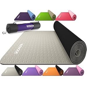 RDX Yoga Mat TPE 6mm Thick with Straps and Carry bag, REACH ROHS Certified, Eco Friendly Non Slip Mats for Men Women, Home Gym Fitness Workout Exercise Pilates Aerobic Planks, 183 x 61 x 0.6CM