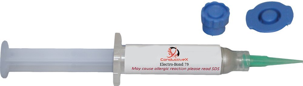 Electrically Conductive Silver Epoxy 1 Part Heat Cure Thermally Conductive Silver Loaded Adhesive, Electro-Bond 79, 2.5gm syringe(s)