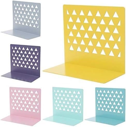 Serre-livres en métal creux gris clair pour étagère et organisateur de bureau