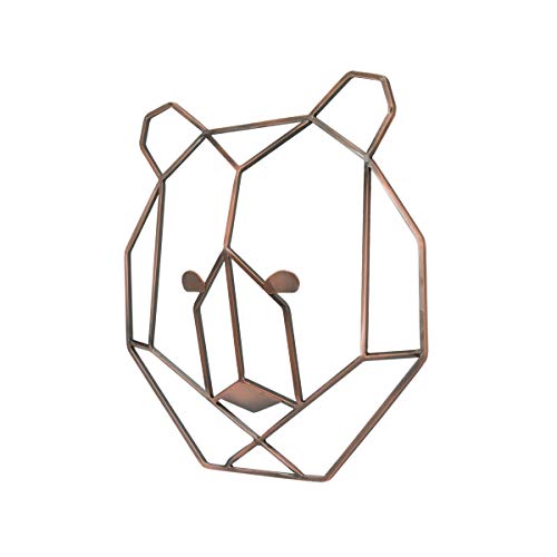 Nojo - Metallic Copper Wire Shaped Bear Head Wall Art, Nursery Wall Art, Kid Room Décor, Playroom Art, 10 Inch X 10 Inch #TOP1