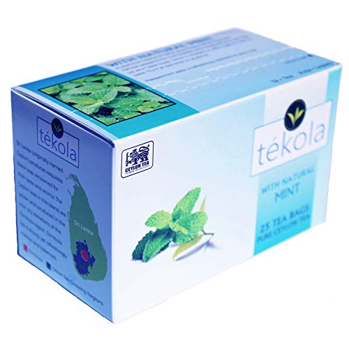 Tékola, Ceylon Black Tea With Peppermint Flavor. A Premium Blend Of 100% Pure Ceylon Tea. Full-Bodied And Invigorating, It Will Liven Up Your Taste Buds, 25 Count (Pack Of 6) #TOP2