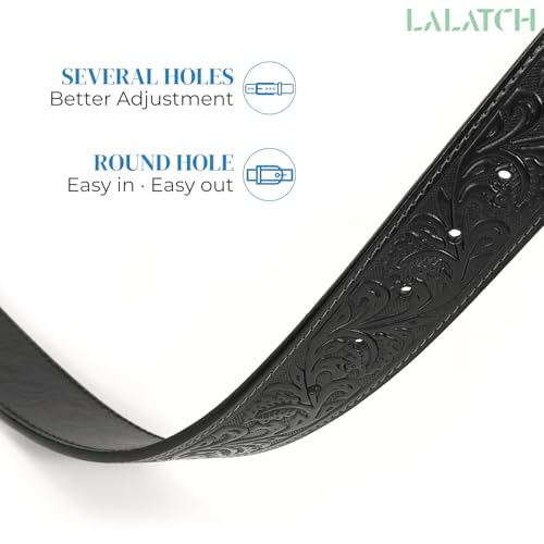 Image of Cowboy Cowgirl Belt Western Belts for Men Women Floral Engraved Longhorn Bull Buckle Belt for Jeans