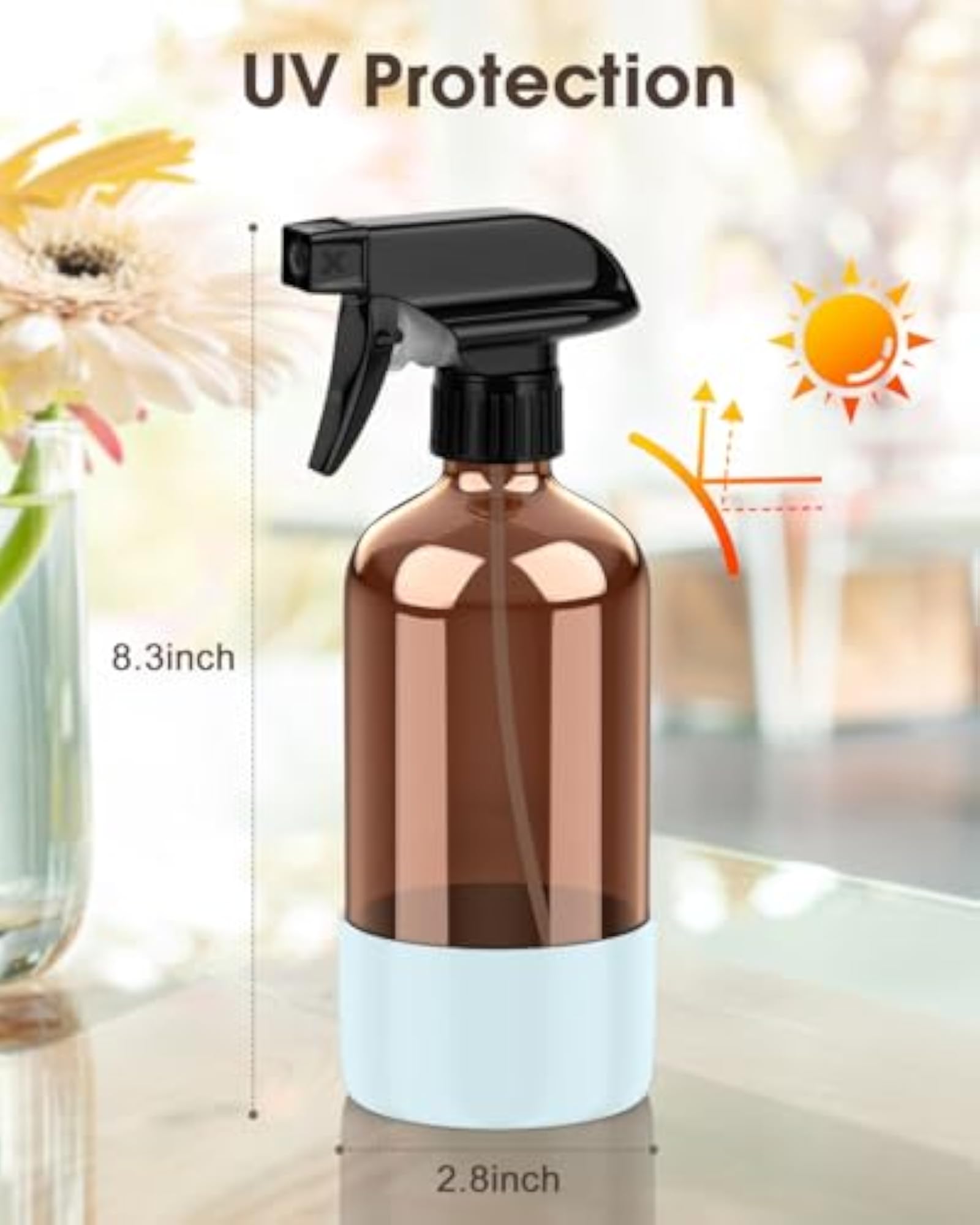 Glass Spray Bottle with Silicone Sleeve Protection