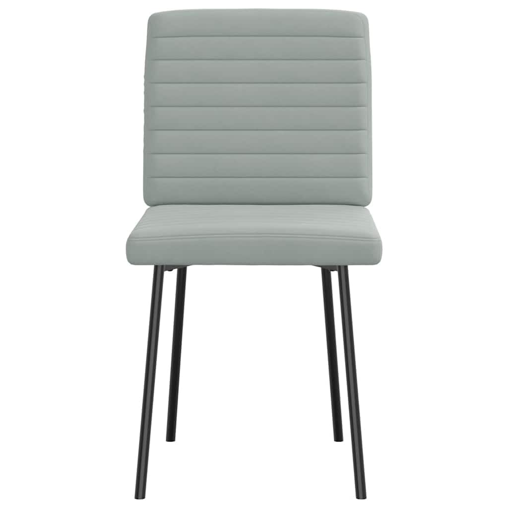 Set di 6 sedie da pranzo in velluto grigio chiaro