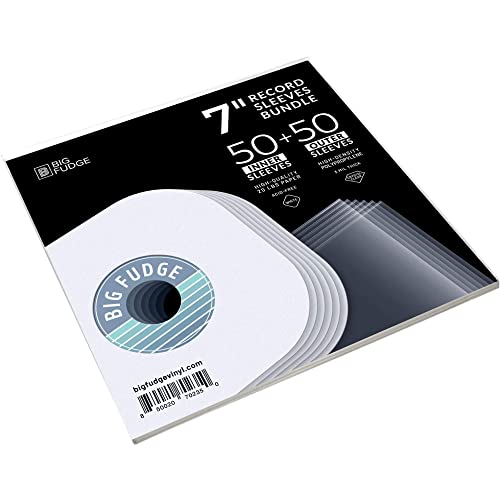 BIG FUDGE Pochette Album Vinyle – 7 Pouces 50 Pochettes Intérieures & 50 Extérieures – Rangement Transparent – Pochettes… - Les Beatles, Paul McCartney, John Lennon, RIngo Starr, George Harrison BIG FUDGE Pochette Album Vinyle - 7 Pouces 50 Pochettes Intérieures & 50 Extérieures - Rangement Transparent - Pochettes…