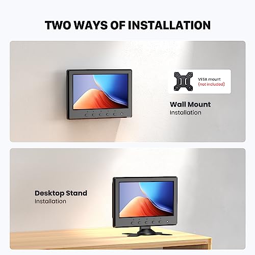 Eyoyo Mini Monitor 7 Inch Small Hdmi Monitor 1024X600 Lcd Screen Display Hmdi Av Vga Bnc Usb Input For Pc Cctv Security Camera Computer Laptop Raspi thumb #6