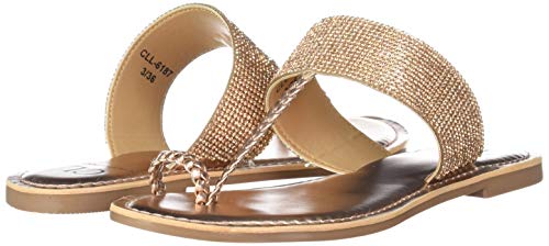 Image of Carlton London Women's Rose Gold Flat Sandal (CLL-6187)