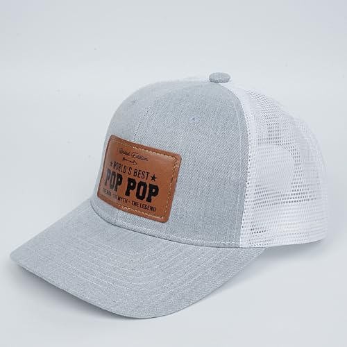 Image of Men's Hat Gifts - Men Cap Gifts for Christmas Father's Day Birthday Trucker Hat Leather Pattern Baseball Cap