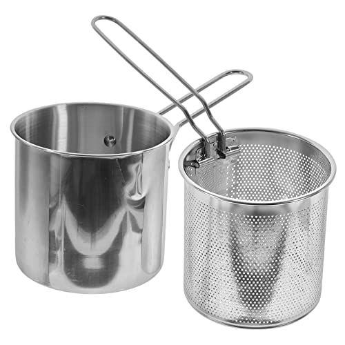 Deep Fryers Mini Deep Fryer Japanese Style Pot Basket Easy to Use and Clean Deep Frying Pot