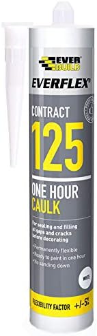 Everbuild Everflex 125 One Hour Caulk | Permanently Flexible for Sealing and Filling Gaps and Cracks before Decorating - White - 300 ml