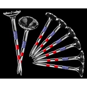 prowithlin Golf Tees 3 1/4” Unbreakable Transparent Acrylic, Plastic Reduce Side Spin & Friction, Long Tee Bulk with Big Cup & 8 Prongs Golf Accessories for Men 50 Pack