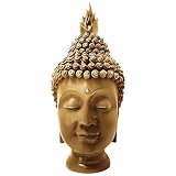 Arbuxzuy Buddha Head Decoration Statues Buddhism Religious Statues Sculpture Decoration Collection for Home and Office Decorations (Gold)