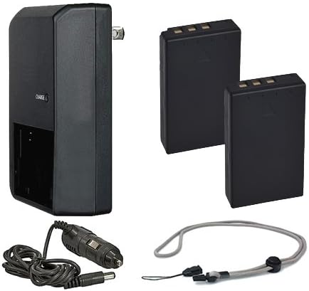 High Capacity Batteries (2 Units) + AC/DC Travel Charger Compatible with Nikon P7000