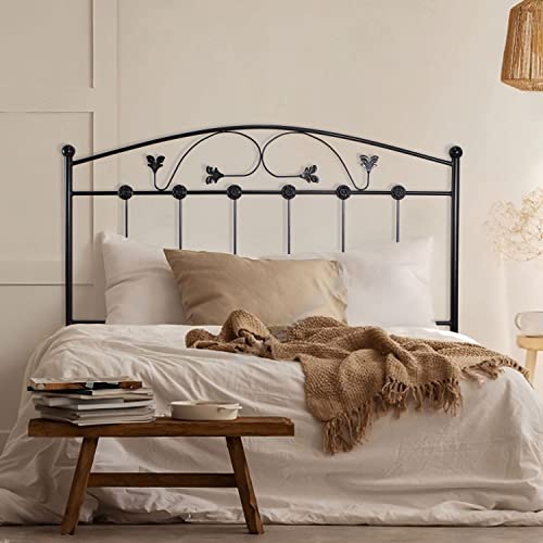 El Herrero Cabecero de Forja Manchego | Cabezal para Cama de Matrimonio e Individual | Producto Artesanal de España Negro, para Cama de 90 (97cm)