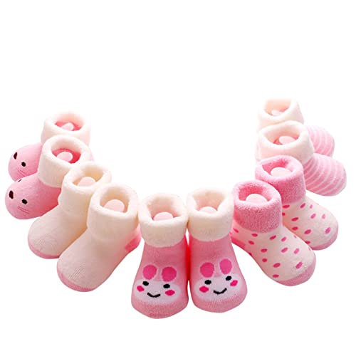 5 Pairs Baby Knitted Socks Set Cartoon Infants Anti-Slip Floor Socks Warm Winter Learning Walking Cotton Shoes