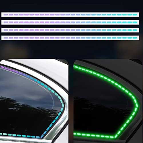 YaoQiYou 4PCS Luminous Car Reflective Stickers Decorative Stripe,Night Safety Warning Car Decals Universal for Car Motorcycle Bike(4 PCS)