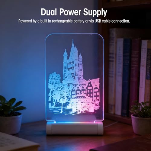 Lámpara 3D recargable USB LED para noche miniatura 2