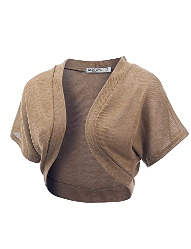 Image of Lock and Love Women's Versatile Open Front Lightweight Short Sleeve Bolero Shrug