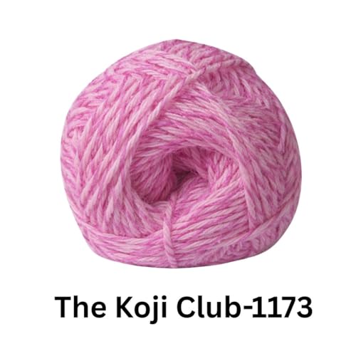 Image of VCR Pink and White Color Yarn, 100 Grams Hank, 275 Meters Length, 80% Acrylic, 20% Nylon Ball The Koji Club Yarn for Crochet and Knitting, Pack of 1, Suitable for DIY