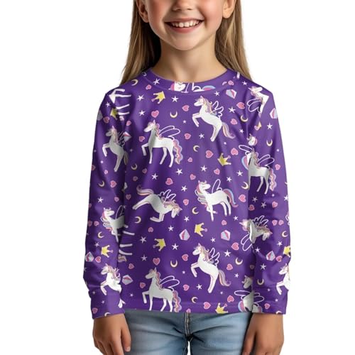 Renewold Long Sleeve Casual Shirts Kids Athletic Tees Crewneck T Shirts Girls Activewear T-Shirts for Spring Fall Winter4