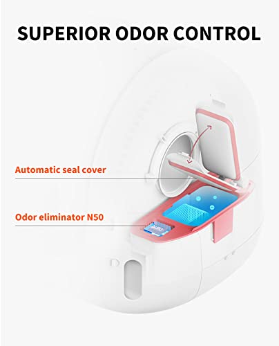 PETKIT PuraMax Self Cleaning Cat Litter Box with N50 Odor Eliminator, xSecure Automatic Scooping Cat Litter Box,Large Space App Control Cat Litter Box with Waste Bags