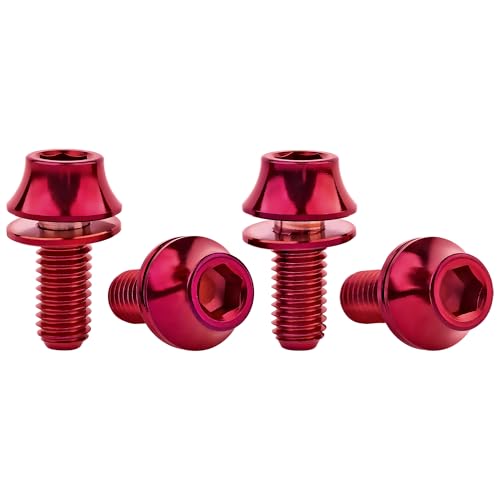 Image of Titanium M5x12mm with Washers Bicycle Water Bottle Cage Hex Bolts Pack of 4