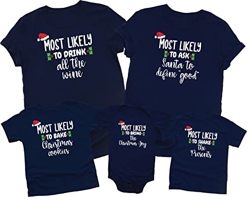Family Matching Christmas Shirts | Funny Christmas T-Shirts | Most Likely to Shirts Christmas Tees | Matching Christmas Black3