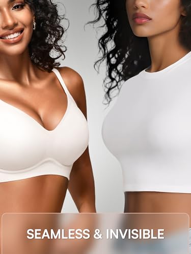 Image of Wireless Jelly Bras for Women No Underwire - S-2XL Seamless Padded T-Shirt Bralette with Support, Comfortable Everyday Bra