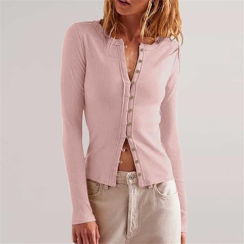 Womens Open Front Button Up Cropped Cardigan Ribbed Knit Long Sleeve Shirt Casual Solid Crop Top Cardigan Sweaters3
