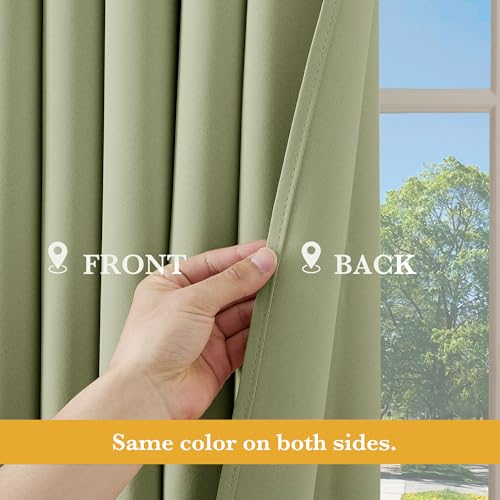 Image of RYB HOME Blackout Thermal Insulated Curtains, Portable Curtain for Sliding Glass Door /Storage /Space Room Divider, Large Window Treatment Room Divider Panel, W80 x L84, Green, 1 Panel