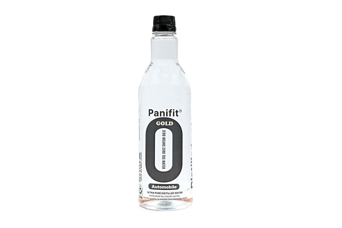 Panifit Distilled Water Uniquely Formulated 0 TDS & pH Tested 800 ml for Automotive Battery | Radiator coolant | Car Windshield Wiper | Glass/Mirror Cleaning