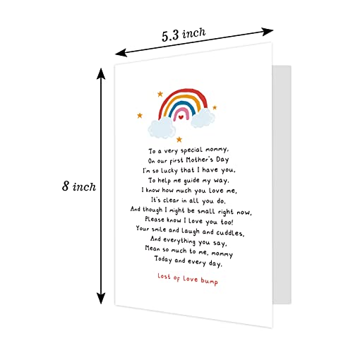 Image of Ogeby Happy Mothers Day Card Gifts for Mom to Be, Cute Mother's Day Poem Card from Bump, Lovely Pregnancy Announcement Card Gift