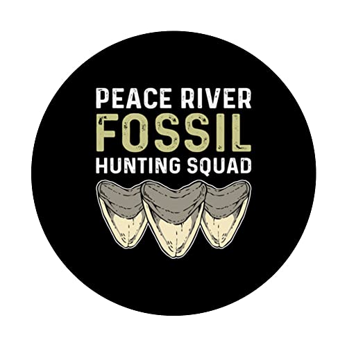 Peace River Fossil Hunting Squad. Megalodon Tooth Hunter PopSockets Swappable PopGrip, Black - Image 3