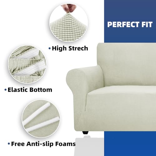 Ystyle Stretch Sofa Überzug 1 Sitzer, Naturweiß – Ansicht 6