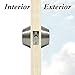 Probrico 1Pack Brushed Nickel Double Cylinder Deadbolt Lock, Round Keyed Both Side Door Lock,Keyed Alike