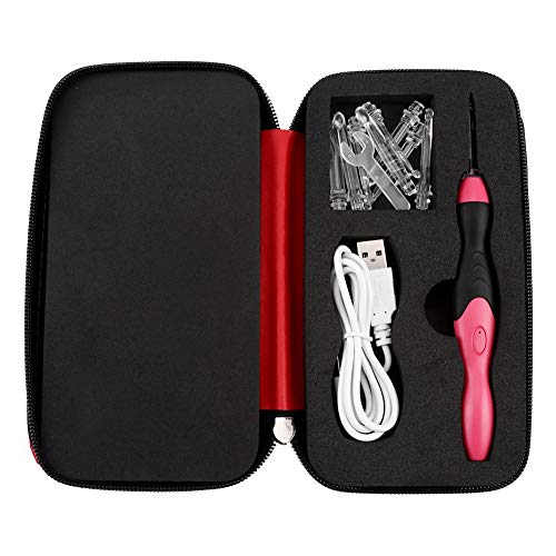 Ensemble de Crochets 2 Niveaux de Luminosité LED Crochet Rechargeable avec 9 Têtes en Silicone éclairées de 2,5 Mm à 6,5 Mm Autonomie de la Batterie 7-9 Heures Poignée Souple Ergonomique Cover