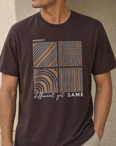 Image of Nobero 100% Cotton T Shirts for Men Stylish | Regular Fit | Graphic Printed T Shirts for Men 180 GSM Combed Cotton | Round Neck Half Sleeve