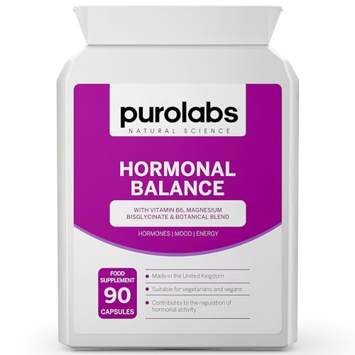 Premenstrual Supplements for Women - PMS Support for Hormone Balance with Magnesium & Vitamin B6-90 Vegan Capsules - Made in The UK by Purolabs