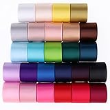 🎀💝【Perfekte Wahl für DIY-Fans】 Set mit weichem, dünnem Stoffband, das hochwertige Band ist robust gewebt; Great for zum Annähen, besticken und heißleimen, or als haarband für zöpfe, die herstellung von schleifen,herstellung von kleidungsstücken, kuchendekoration, scrapbooking, etc.