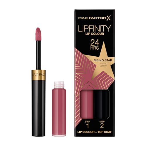 Max Factor Lipfinity Rising Star, Long-Lasting, Two Step Lipstick, Vibrant Colour, Hydrating, Lasts 24 Hrs, Matte Lip Colour With Glossy Top Coat, 4.2g