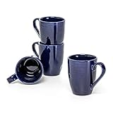 Forma ergonómica clásica --- La forma de la taza se adapta a la curvatura de la palma de la mano y es cómoda de sostener. Las rayas horizontales, con un ligero tacto, sientan bien. (Ancho incluyendo el mango: 12 cm; diámetro: 8,5 cm; altura: 10,8 cm)