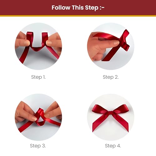 Image of Special You Satin Red Ribbon Roll for Bow -2Pcs, Wall Decoration Items, Pinterest Finds Aesthetic Room Decor Items Pinterest Room Decor Aesthetic, Satin Ribbon 1 Inch for Gift Wrapping