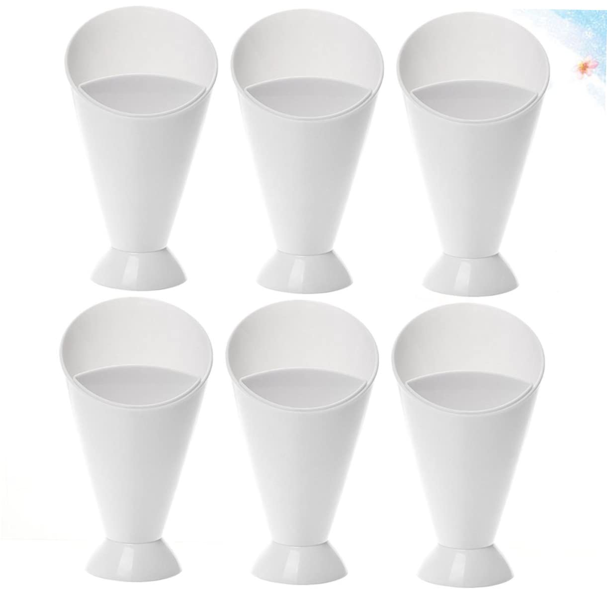 FUNOMOCYA 5pcs Salad Cup French Fries Stand Chip Cone Dish Spit Cup Fry Sauce Holder French Fries Holder Cup Ketchup Dipping Cups Cone Cups Appetizer Cups Food Serving Cone Charcuterie White