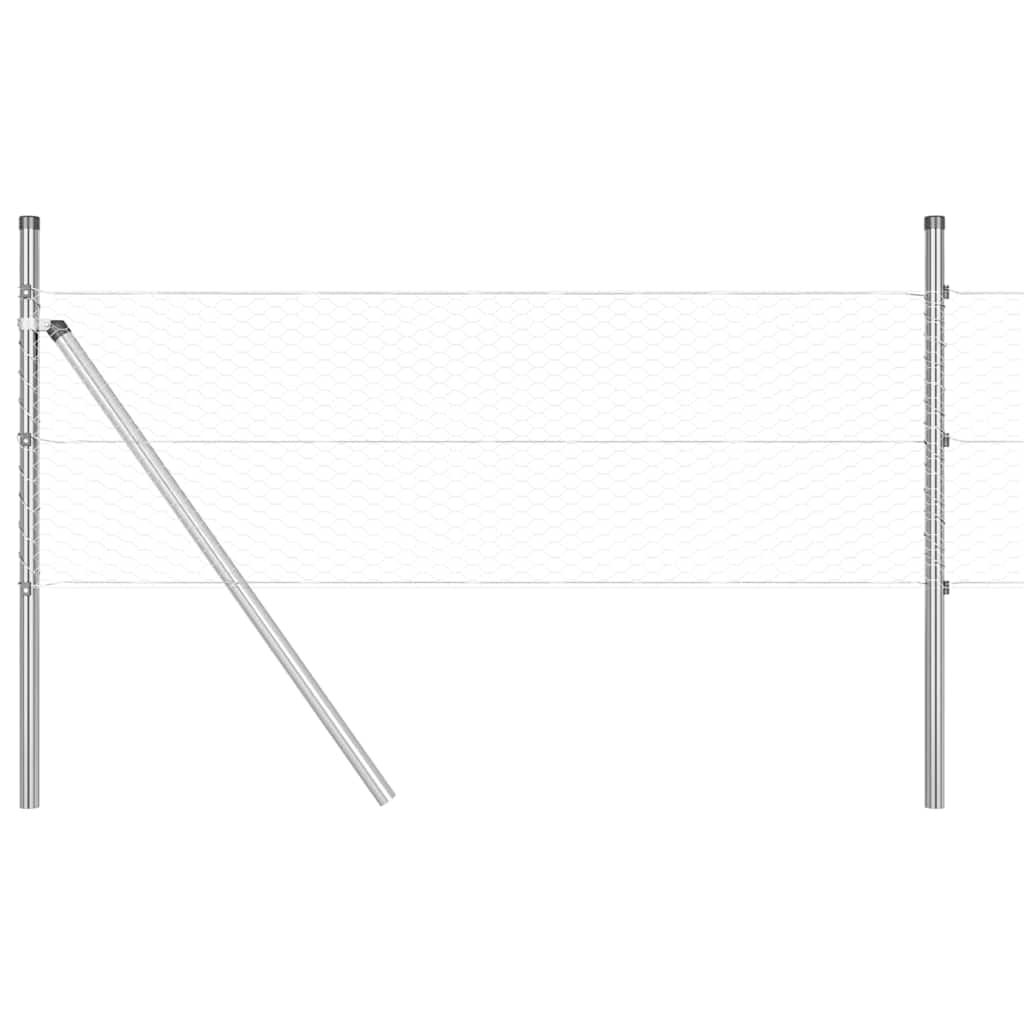 Postes de valla de 2,5 m, de acero plateado, rectangular, diseño moderno, robusto y resistente a la intemperie, para jardín, terraza y valla para perros